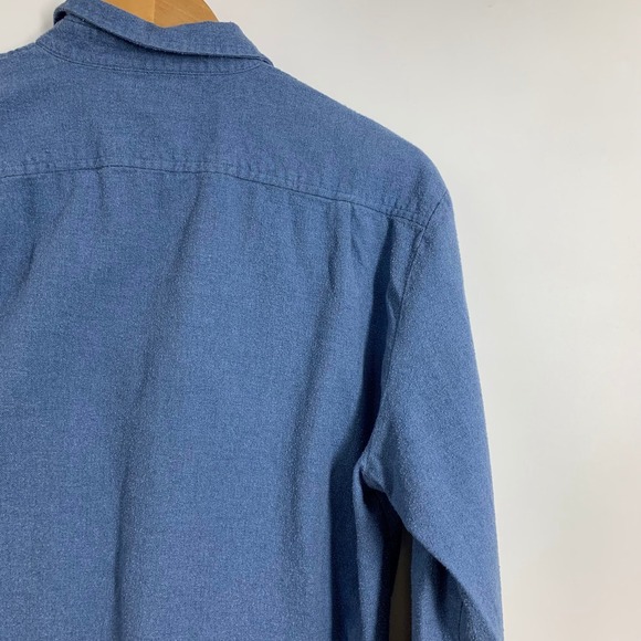 Marine Layer Blue Long Sleeve Button Up Work Shirt 100% Cotton Size Medium - Picture 6 of 12